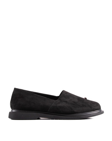 Pantofi dama casual negri din piele ecologica intoarsa LF01-5 - Img 4