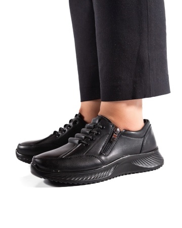 Pantofi dama casual negri din piele ecologica J12