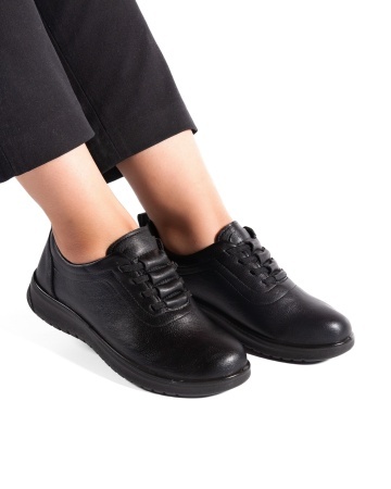 Pantofi dama casual negri din piele ecologica T521-marimi mari pana la 43 - Img 2