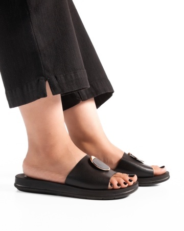Papuci dama Negre din Piele Ecologica Shnn - Img 2