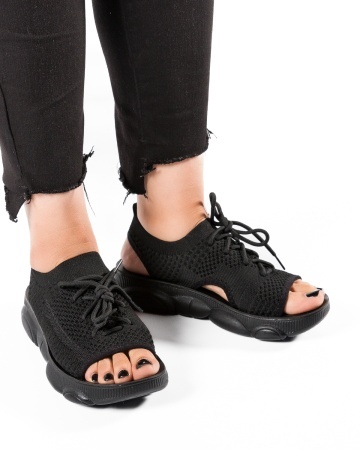 Sandale dama Negre din material textil UUOIU