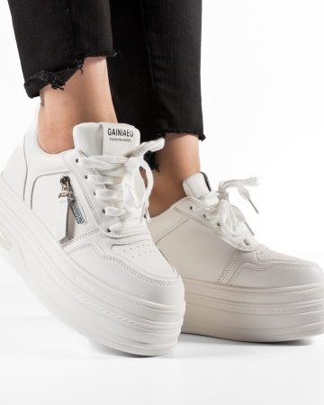 Sneakers dama cu platforma Albi din Piele Ecologica Ptax - Img 3