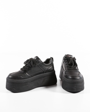 Sneakers dama cu platforma Negri din Piele Ecologica Piuu - Img 6