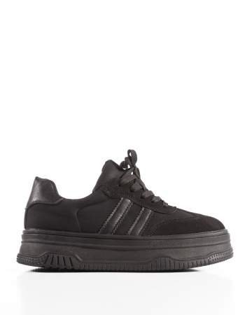 Sneakers dama cu platforma Negri din Piele Ecologica Tza - Img 4