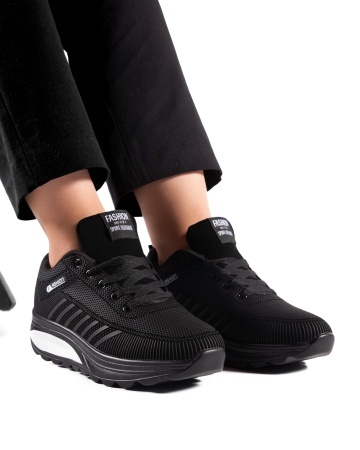 Sneakers dama negri cu alb din piele ecologica C20 - Img 2