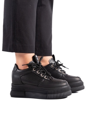 Sneakers dama negri cu platforma 7795 - Img 3