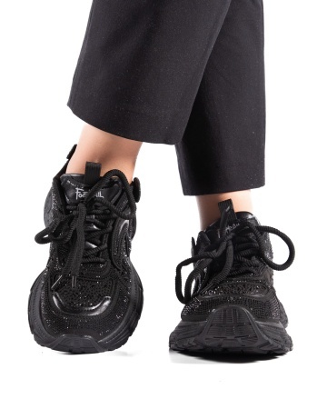 Sneakers dama negri cu talpa groasa 9839 - Img 4