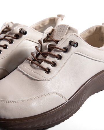 Pantofi dama casual bej din piele ecologica J03 - Img 8