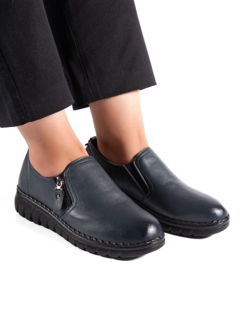 Pantofi dama casual bleumarin din piele ecologica 3215 - Img 3
