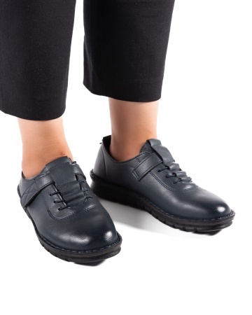 Pantofi dama casual bleumarin din piele ecologica D2506 - Img 2