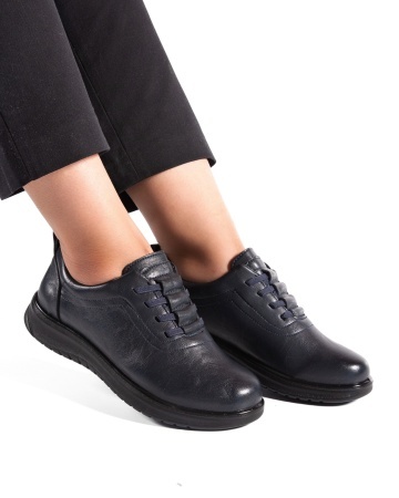 Pantofi dama casual bleumarin din piele ecologica T521