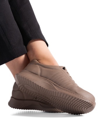 Pantofi dama casual camel din piele ecologica J15 - Img 3