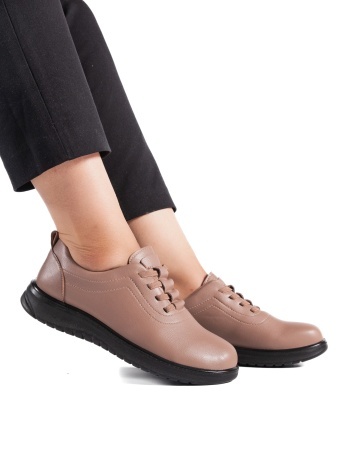 Pantofi dama casual camel din piele ecologica T521 - Img 2