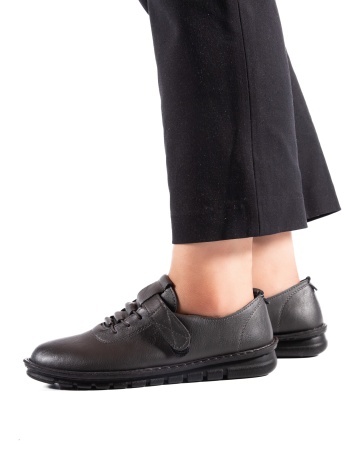 Pantofi dama casual gri din piele ecologica D2506