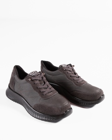 Pantofi dama casual gri din piele ecologica J62-7 - Img 5