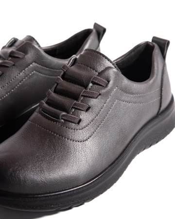 Pantofi dama casual gri din piele ecologica T521 - Img 6
