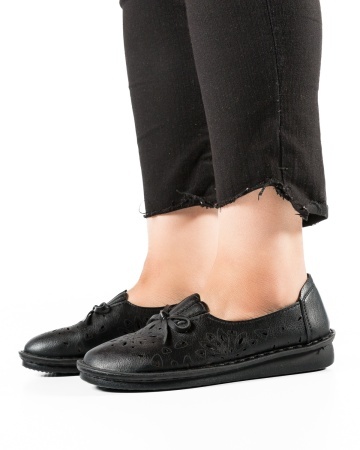 Pantofi dama casual Negri din Piele Ecologica Dzz