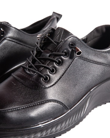 Pantofi dama casual negri din piele ecologica J03 - Img 6