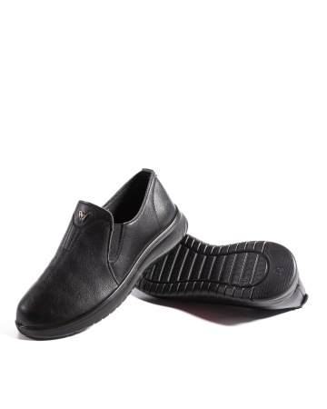 Pantofi dama casual negri din piele ecologica T05 - Img 8