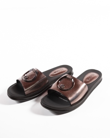 Papuci dama Gunmetal din Piele Ecologica Cai - Img 5