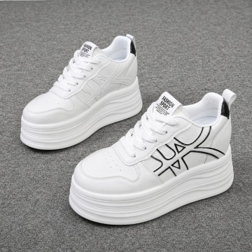 Sneakers dama cu platforma Albi Negri din piele Ecologica Pllf