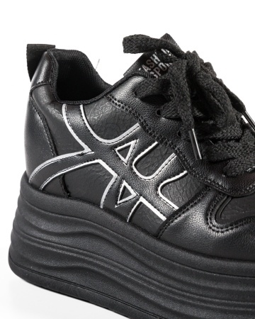 Sneakers dama cu platforma Negri din Piele Ecologica Pma - Img 6