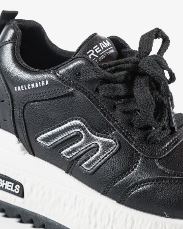 Sneakers dama cu platforma Negri din Piele Ecologica Puua - Img 5