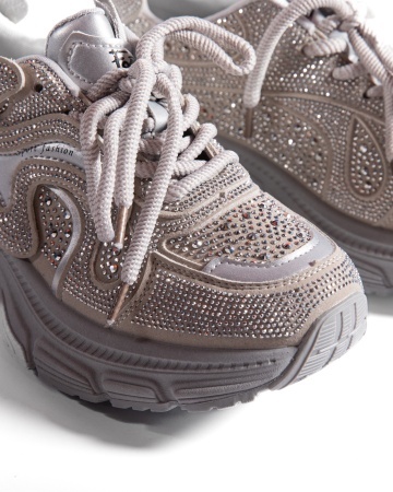 Sneakers dama gri cu talpa groasa 9839 - Img 7