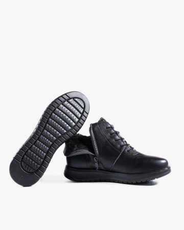 Ghete dama imblanite negre din piele ecologica T81 - Img 3