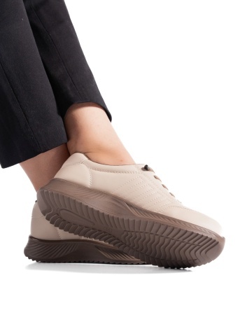 Pantofi dama casual bej din piele ecologica J15 - Img 4