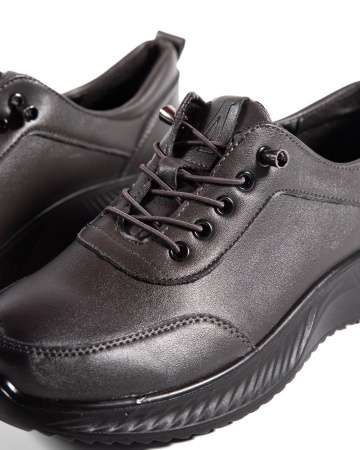 Pantofi dama casual gri din piele ecologica J03 - Img 6