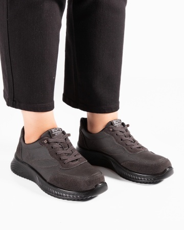 Pantofi dama casual gri din piele ecologica J62-7 - Img 2