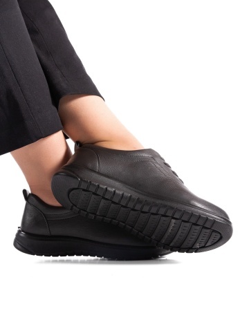 Pantofi dama casual gri din piele ecologica T521 - Img 3