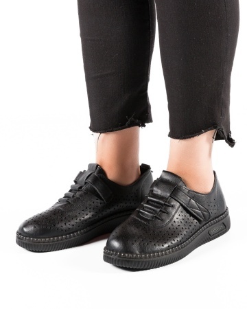 Pantofi dama casual Negri din Piele Ecologica Dra