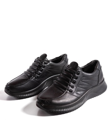 Pantofi dama casual negri din piele ecologica J01 - Img 5