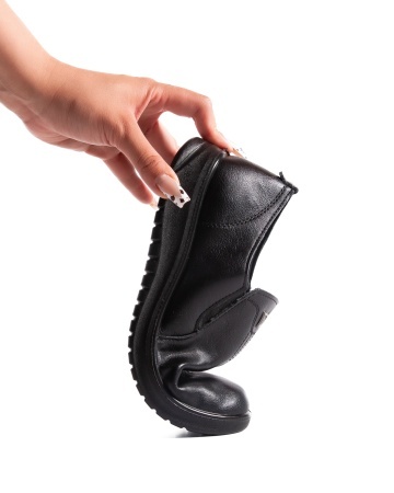 Pantofi dama casual negri din piele ecologica T05 - Img 5