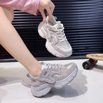 Sneakers dama bej cu talpa groasa 9839 - Img 9