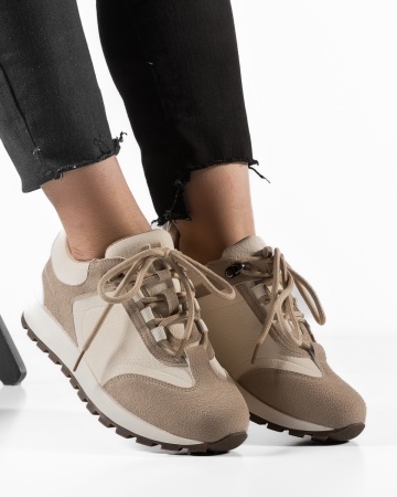 Sneakers dama Bej din Piele Ecologica Pkki