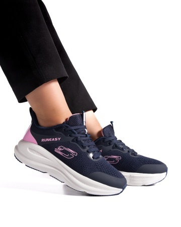 Sneakers dama bleumarin din material textil F99296