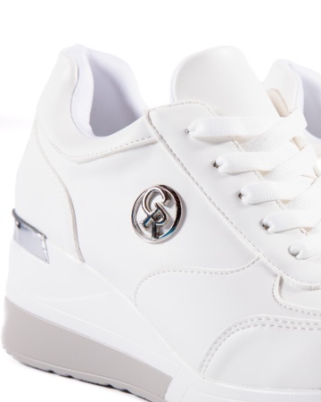 Sneakers dama cu platforma albi din piele ecologica HS-2 - Img 4