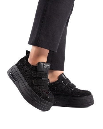 Sneakers dama negri cu platforma 6853