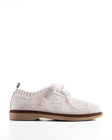 Pantofi dama Alb din Material texil dantelat Ecologic Van - Img 4