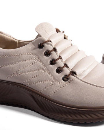 Pantofi dama casual bej din piele ecologica J01 - Img 5