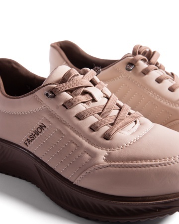 Pantofi dama casual bej din piele ecologica J15