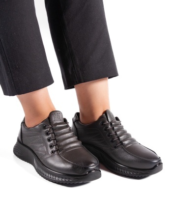 Pantofi dama casual gri din piele ecologica J01 - Img 2
