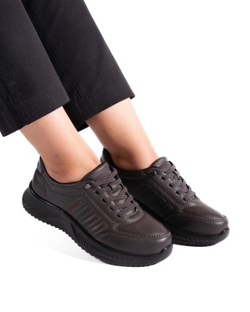 Pantofi dama casual gri din piele ecologica J15 - Img 3