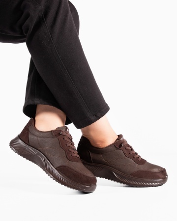 Pantofi dama casual maro din piele ecologica J62-26 - Img 3