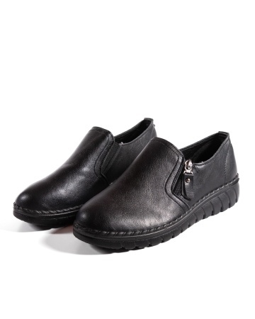 Pantofi dama casual negri din piele ecologica 3215-marimi mari pana la 43 - Img 6