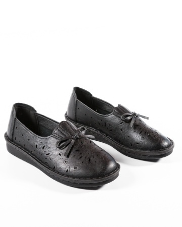 Pantofi dama casual Negri din Piele Ecologica Dzz - Img 5