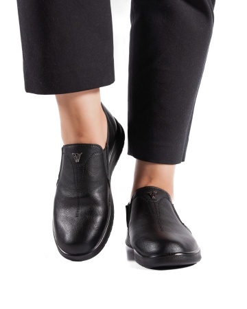 Pantofi dama casual negri din piele ecologica T05 - Img 2